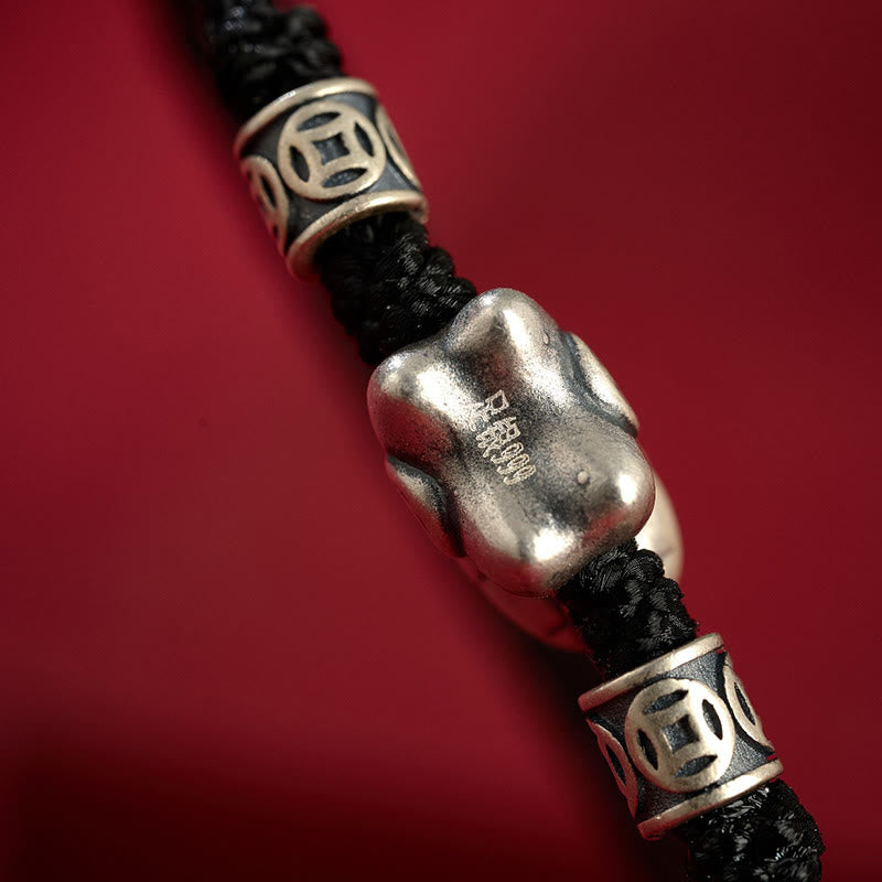 Nimara Ritual Year of the Horse 999 Sterling Silver String Braided Protection Bracelet