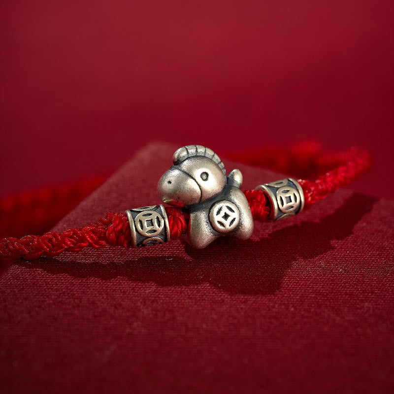 Nimara Ritual Year of the Horse 999 Sterling Silver String Braided Protection Bracelet