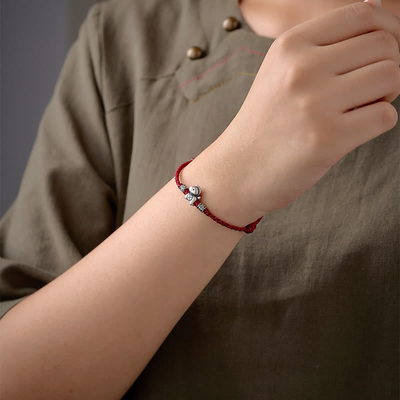 Nimara Ritual Year of the Horse 999 Sterling Silver String Braided Protection Bracelet