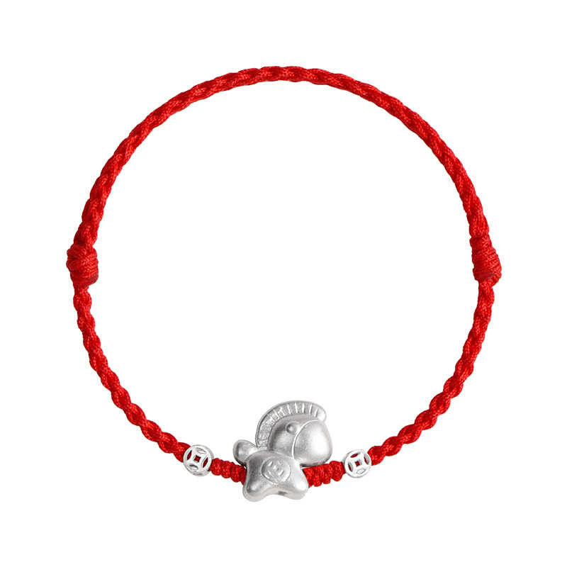 Nimara Ritual Year of the Horse 999 Sterling Silver Copper Coins Luck Rope Braided Bracelet Anklet