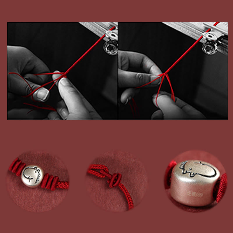 Nimara Ritual Year of the Horse 999 Sterling Silver Red String Braided Connection Bracelet