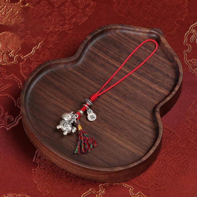 Nimara Ritual Year of the Horse 999 Sterling Silver Good Luck Copper Coins Phone Hanging Decoration