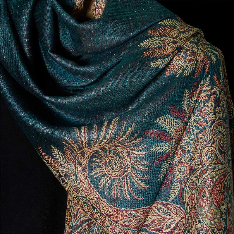 Nimara Ritual Spring Long Leaves Flowers Pattern Tassel Soft Scarf Shawl