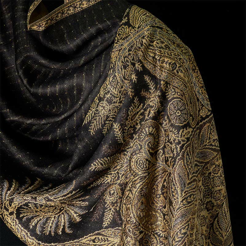 Nimara Ritual Spring Long Leaves Flowers Pattern Tassel Soft Scarf Shawl