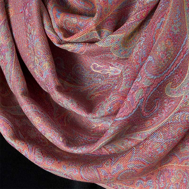 Nimara Ritual Spring Cashew Flower Stripes Pattern Tassel Cozy Scarf Shawl
