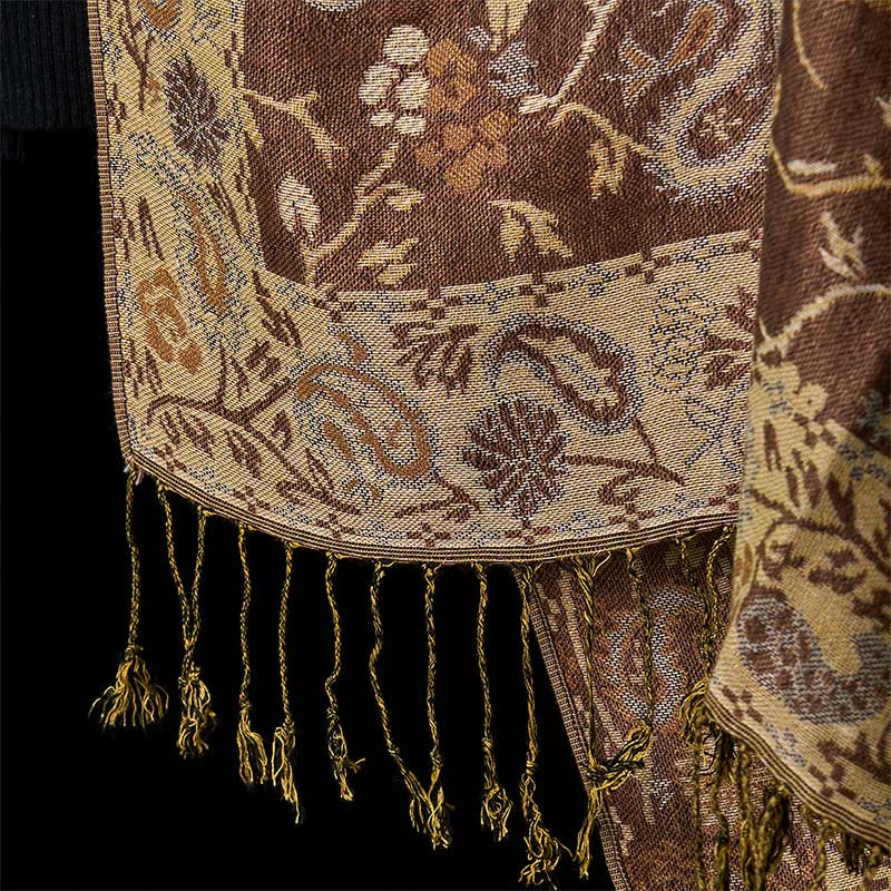 Nimara Ritual Spring Cashew Flower Floral Pattern Tassel Soft Scarf Shawl