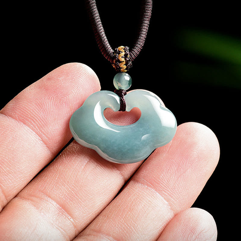 Nimara Ritual Auspicious Ruyi Jade Luck Necklace String Pendant
