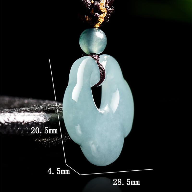 Nimara Ritual Auspicious Ruyi Jade Luck Necklace String Pendant