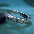 Nimara Ritual Heart Sutra Koi Fish Lotus Copper Wealth Open Adjustable Bracelet Bangle
