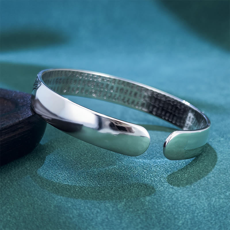 Nimara Ritual Heart Sutra Koi Fish Lotus Copper Wealth Open Adjustable Bracelet Bangle
