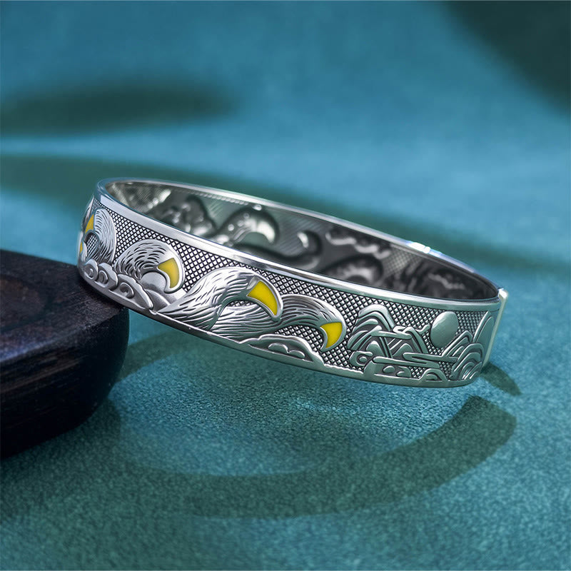 Nimara Ritual Copper Nine Tailed Fox Protection Open Adjustable Bracelet Bangle