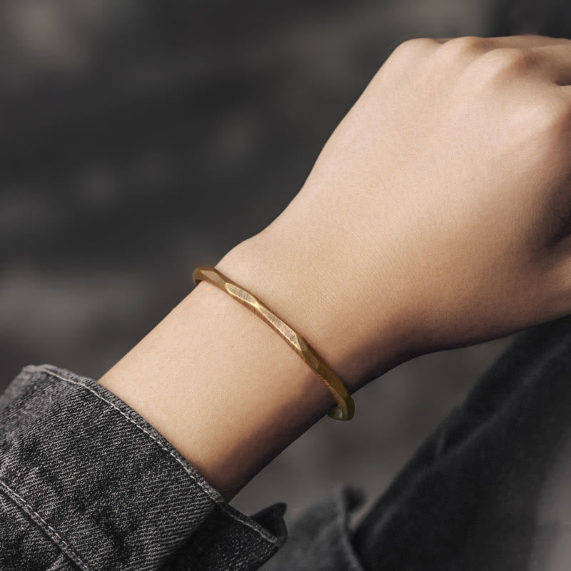 Nimara Ritual Copper Brass Hand Polishing Open Self Care Bracelet Bangle