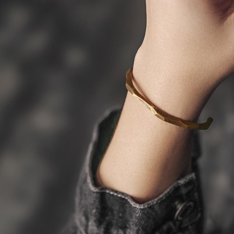 Nimara Ritual Copper Brass Hand Polishing Open Self Care Bracelet Bangle