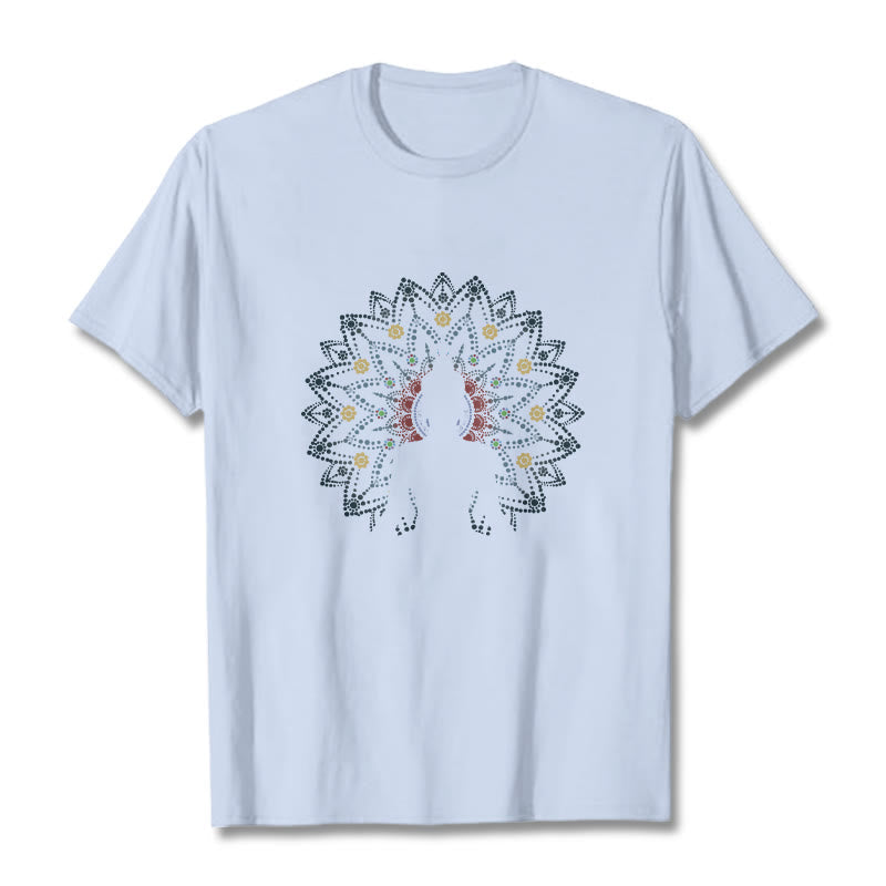 Nimara Ritual Mandala Flower Seated Serene Buddha Pattern Tee T-shirt