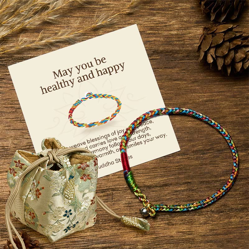 Nimara Ritual "May you be healthy and happy" Lucky Multicolored Bracelet Includes Gift Message Card
