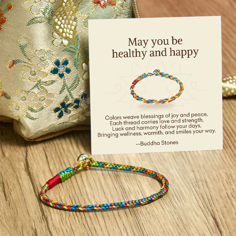 Nimara Ritual "May you be healthy and happy" Lucky Multicolored Bracelet Includes Gift Message Card