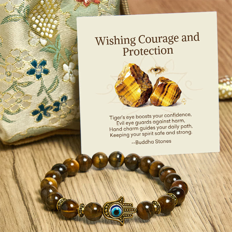 Nimara Ritual "Wishing Courage and Protection" Tiger Eye Bracelet Includes Gift Message Card