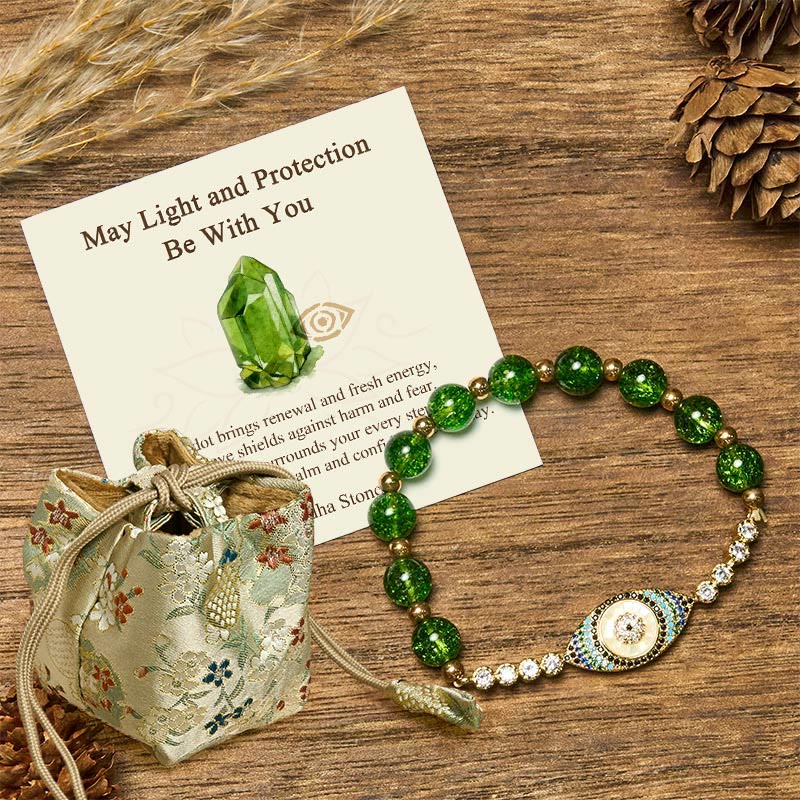 Nimara Ritual "May Light and Protection Be With You" Peridot Bracelet Includes Gift Message Card