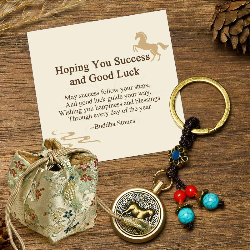 Nimara Ritual "Hoping You Success and Good Luck" Year of the Horse Key Chain Includes Gift Message Card