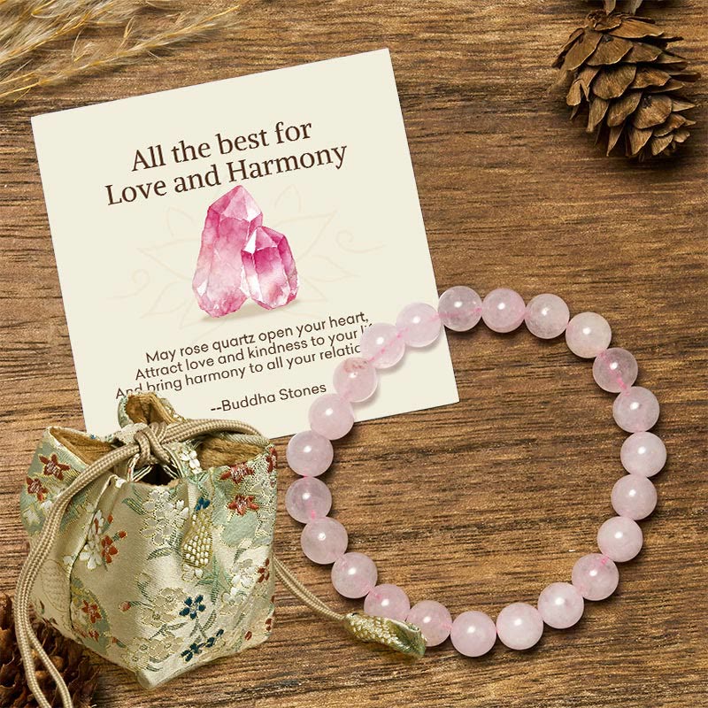 Nimara Ritual "All the Best for Love and Harmony" Stone Quartz Bracelet Includes Gift Message Card