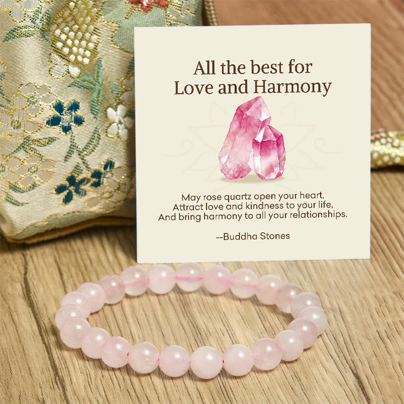 Nimara Ritual "All the Best for Love and Harmony" Stone Quartz Bracelet Includes Gift Message Card
