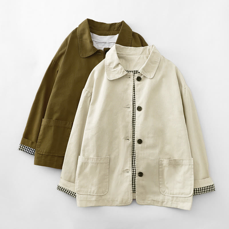 Nimara Ritual Commute Patchwork Design Cotton Women's Jacket With Pockets
