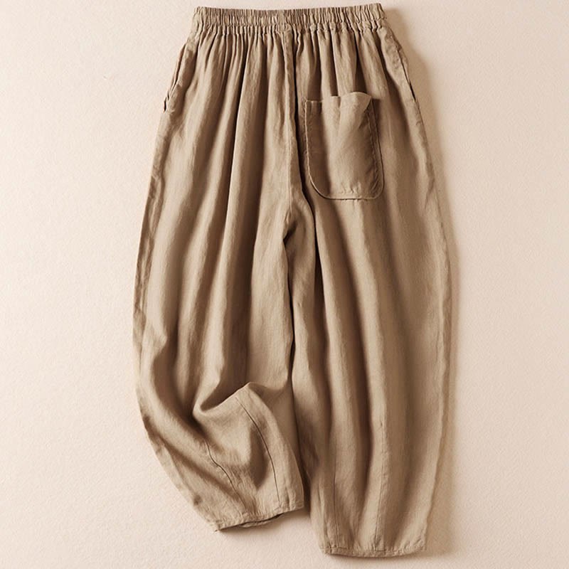 Nimara Ritual Summer Small Flower Embroidery Harem Pants With Pockets