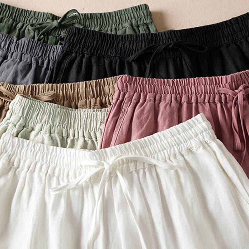 Nimara Ritual Summer Small Flower Embroidery Harem Pants With Pockets