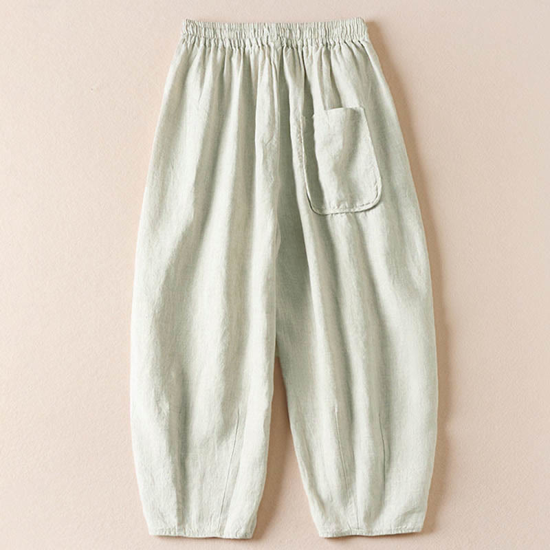 Nimara Ritual Summer Small Flower Embroidery Harem Pants With Pockets