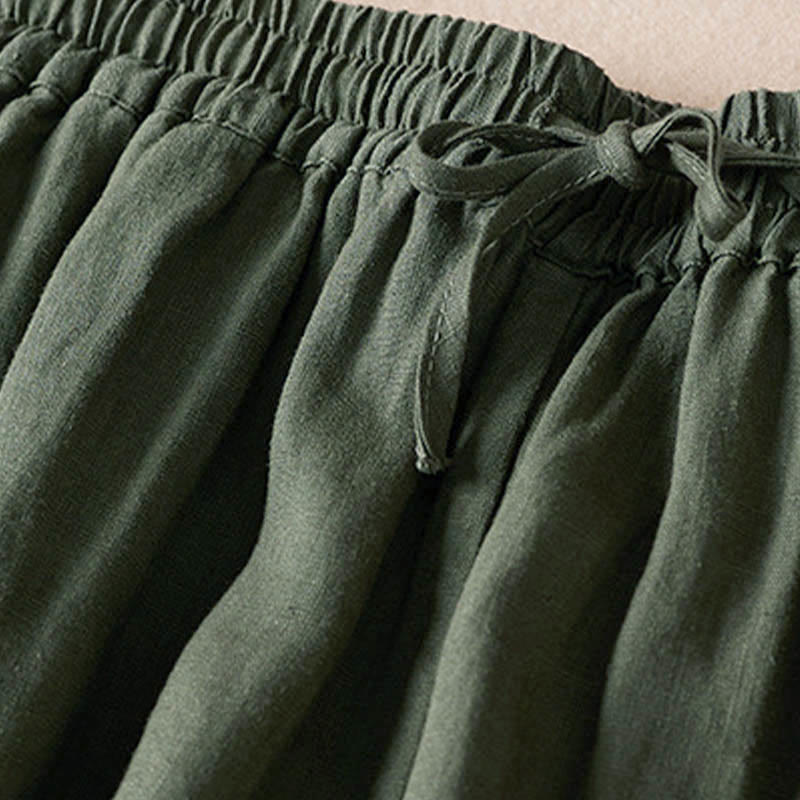 Nimara Ritual Summer Small Flower Embroidery Harem Pants With Pockets