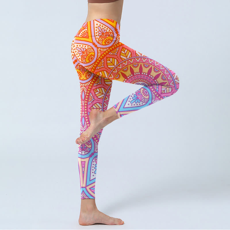 Nimara Ritual Colorful Mandala Pattern Gym Leggings Women's Yoga Pants