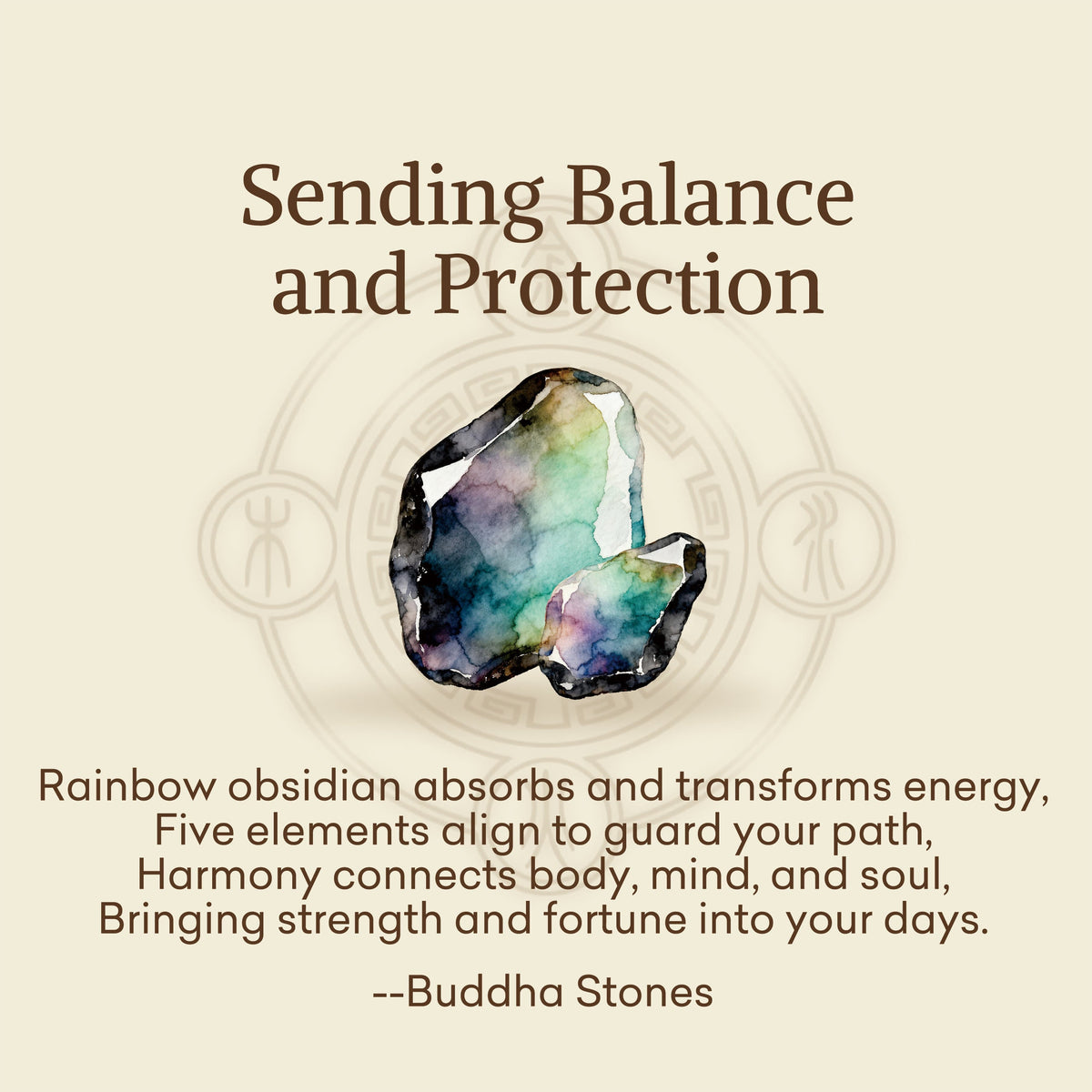 Nimara Ritual "Sending Balance and Protection" Rainbow Obsidian Bracelet Includes Gift Message Card