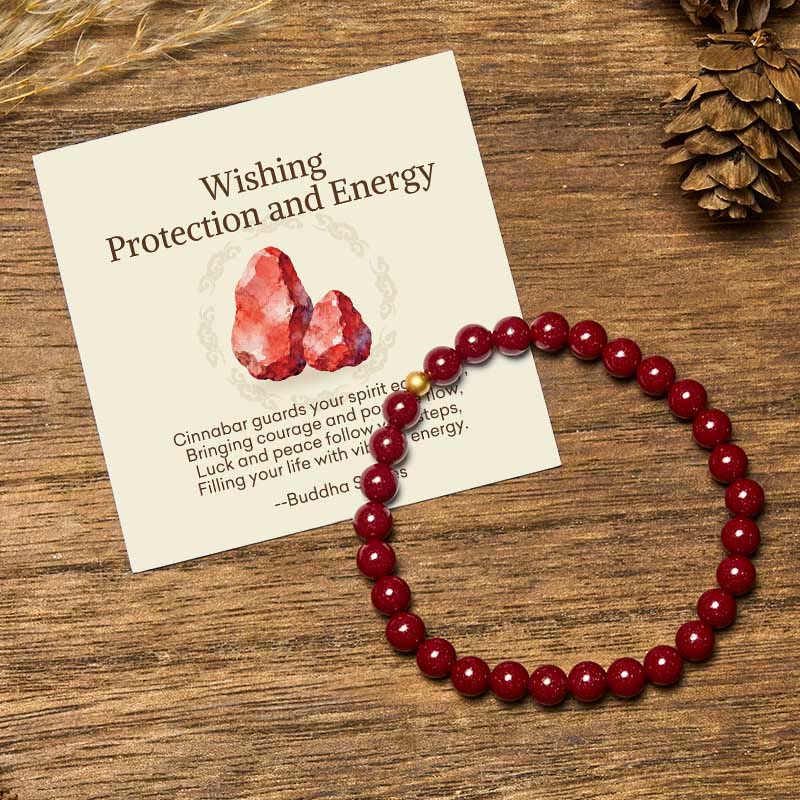 Nimara Ritual "Wishing Protection and Energy" Cinnabar Bracelet Includes Gift Message Card