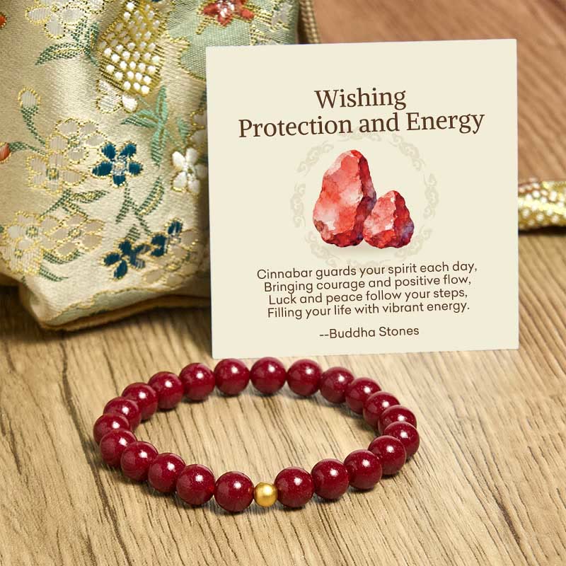 Nimara Ritual "Wishing Protection and Energy" Cinnabar Bracelet Includes Gift Message Card