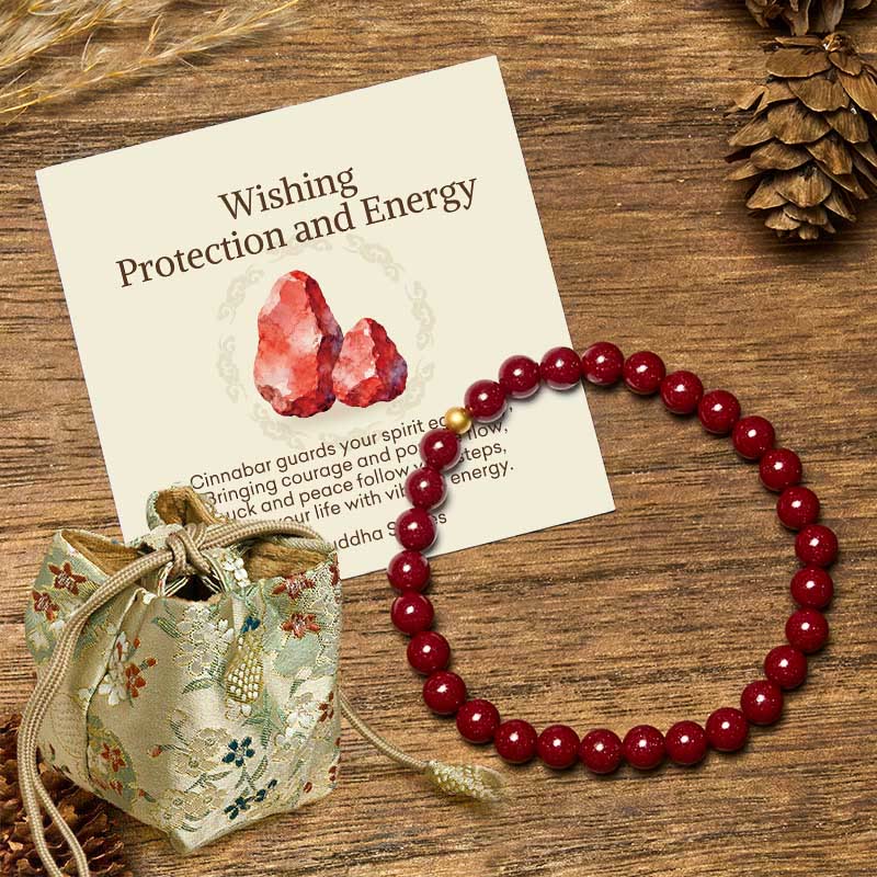 Nimara Ritual "Wishing Protection and Energy" Cinnabar Bracelet Includes Gift Message Card