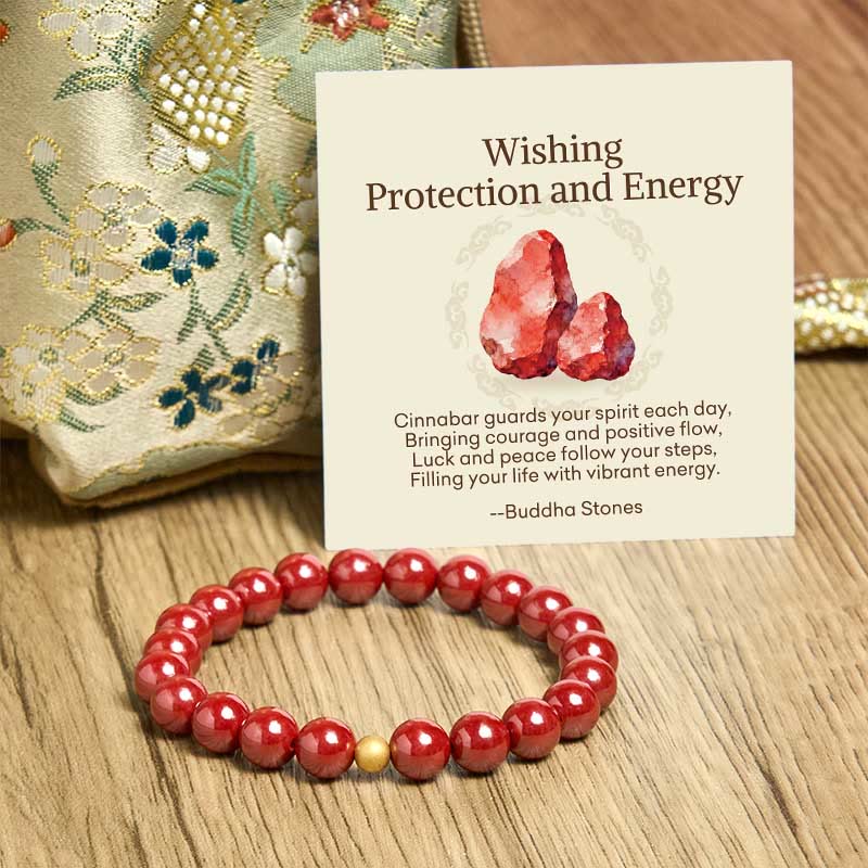 Nimara Ritual "Wishing Protection and Energy" Cinnabar Bracelet Includes Gift Message Card