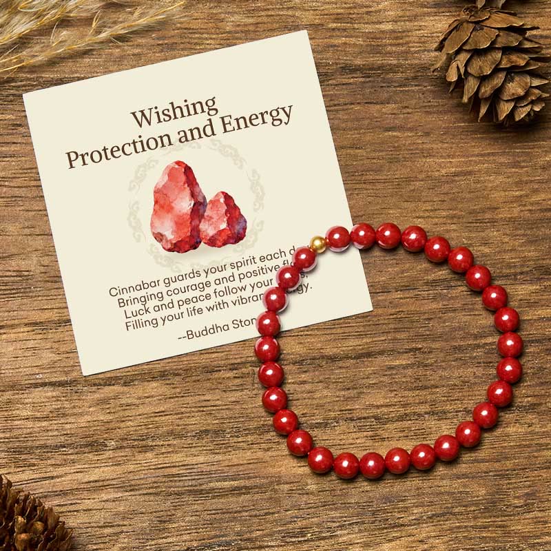 Nimara Ritual "Wishing Protection and Energy" Cinnabar Bracelet Includes Gift Message Card
