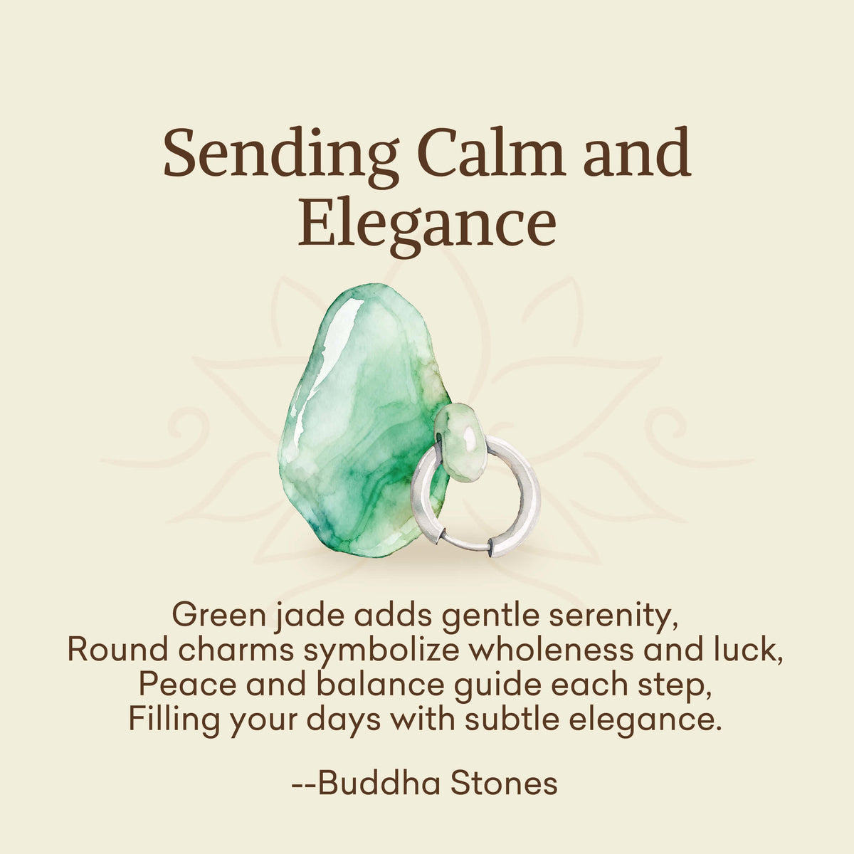 Nimara Ritual "Sending Calm and Elegance"Titanium Steel Jade Earrings Includes Gift Message Card