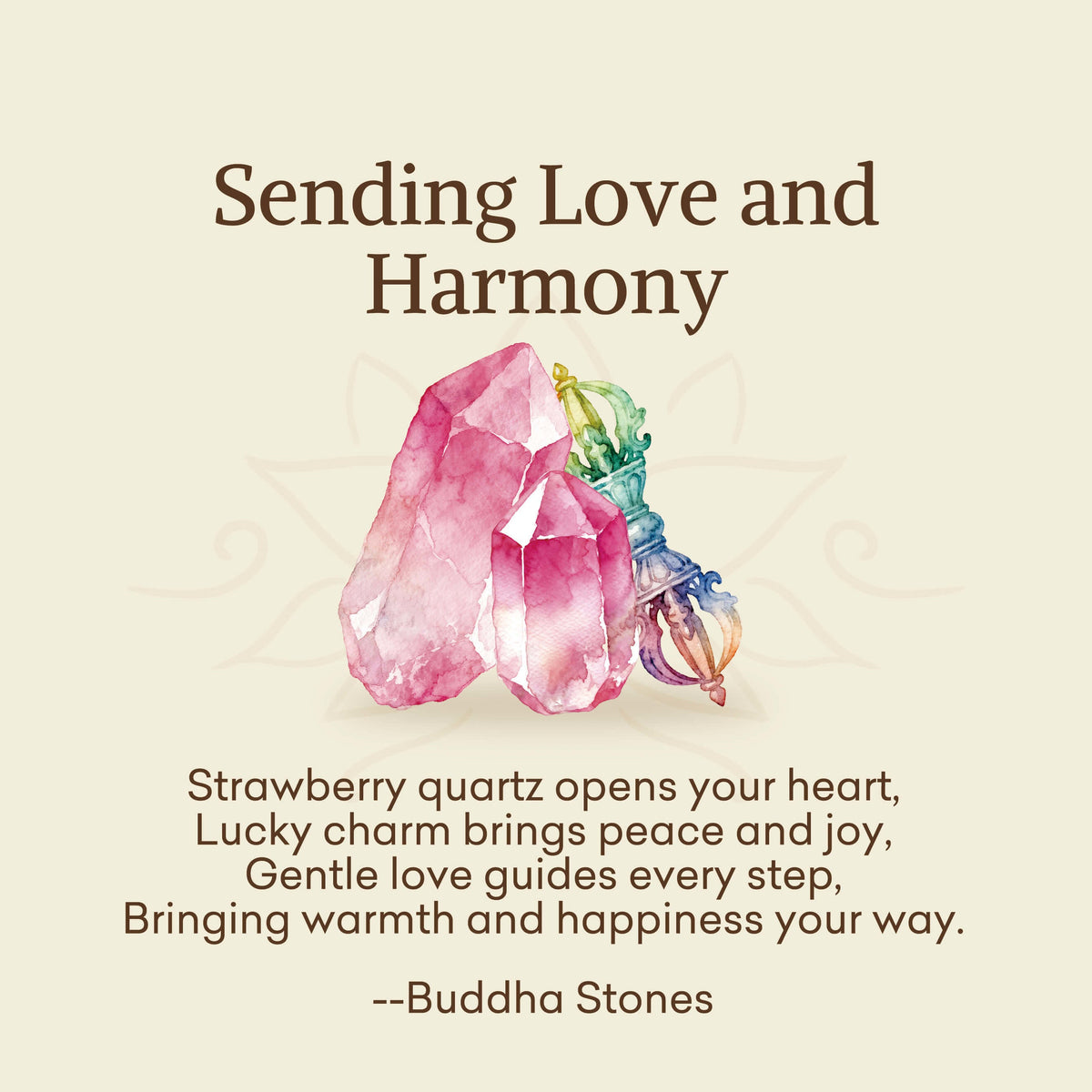 Nimara Ritual "Sending Love and Harmony"Strawberry Quartz Bracelet Includes Gift Message Card