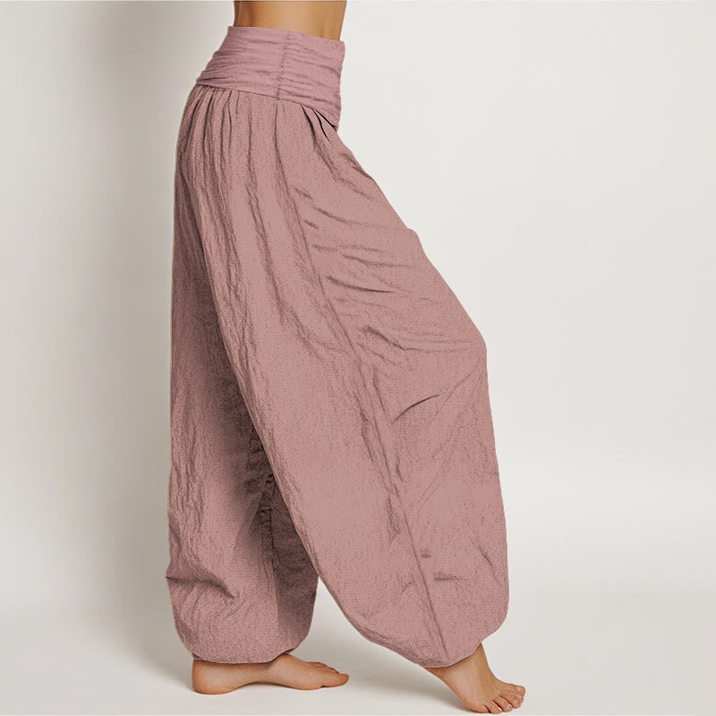 Nimara Ritual LightPink Pure Cotton Women's Elastic Waist Harem Pants