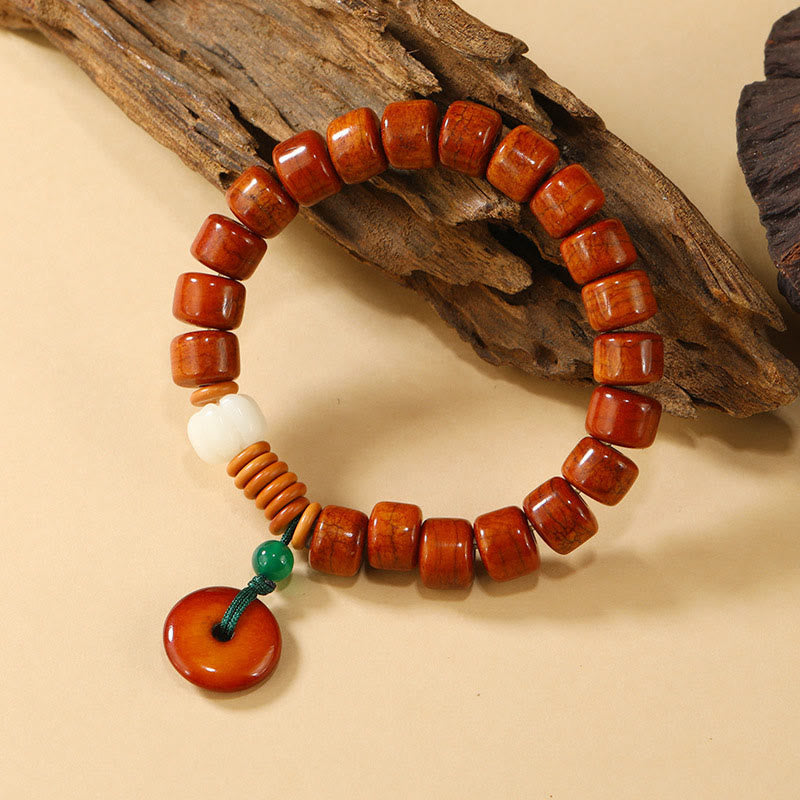 Nimara Ritual Bone Beads Lotus Peace Buckle Design Enlightenment Bracelet