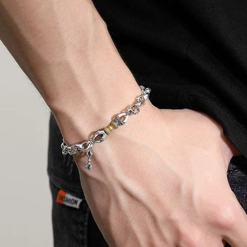 Nimara Ritual Retro Om Mani Padme Hum Vajra Copper Calm Bracelet
