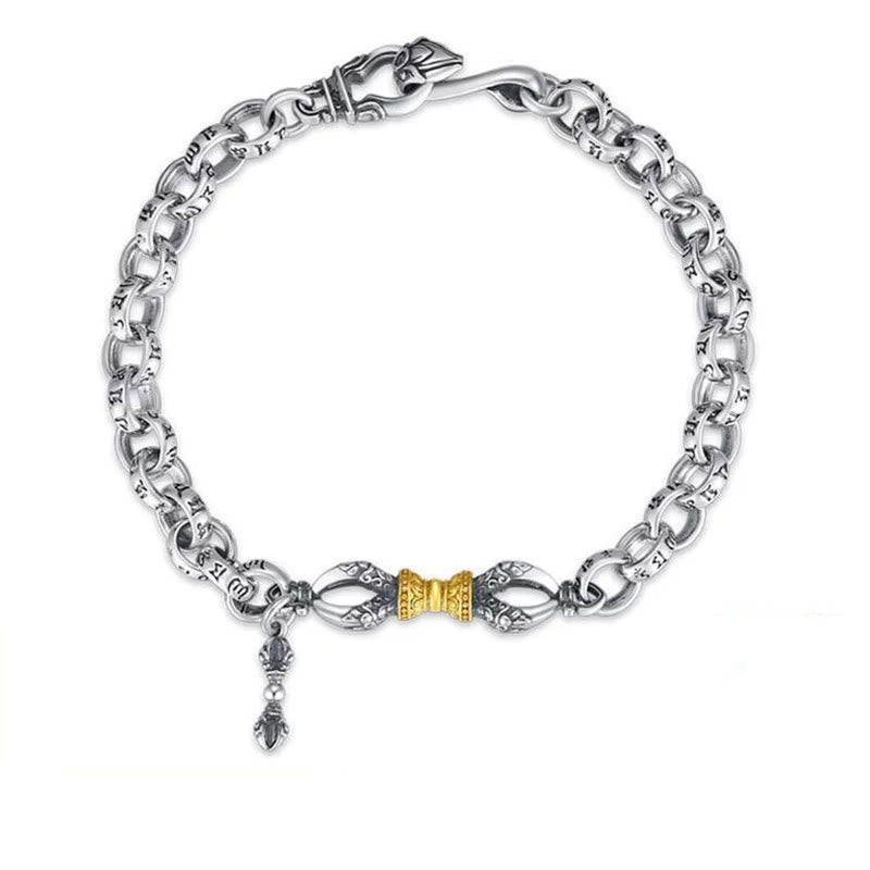 Nimara Ritual Retro Om Mani Padme Hum Vajra Copper Calm Bracelet