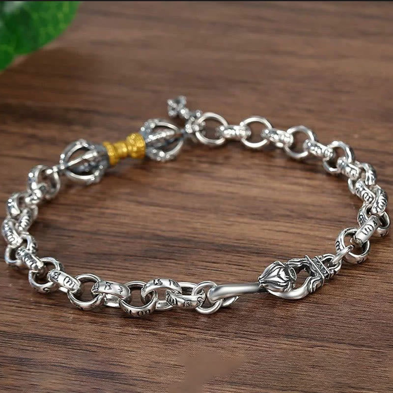 Nimara Ritual Retro Om Mani Padme Hum Vajra Copper Calm Bracelet