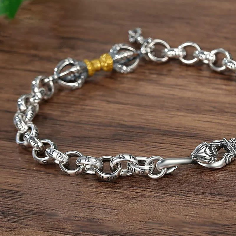 Nimara Ritual Retro Om Mani Padme Hum Vajra Copper Calm Bracelet