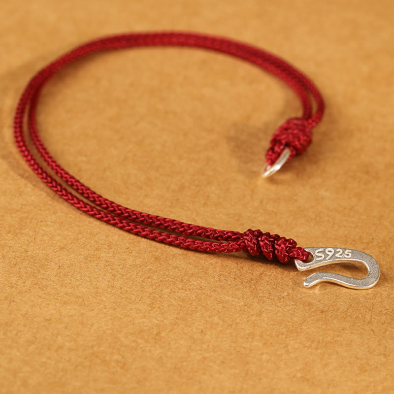 Nimara Ritual 925 Sterling Silver Hook Design Red String Strength Colorful Bracelet