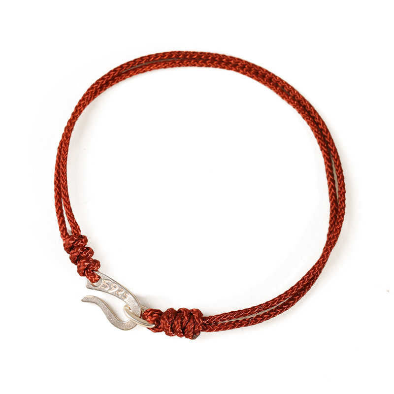 Nimara Ritual 925 Sterling Silver Hook Design Red String Strength Colorful Bracelet