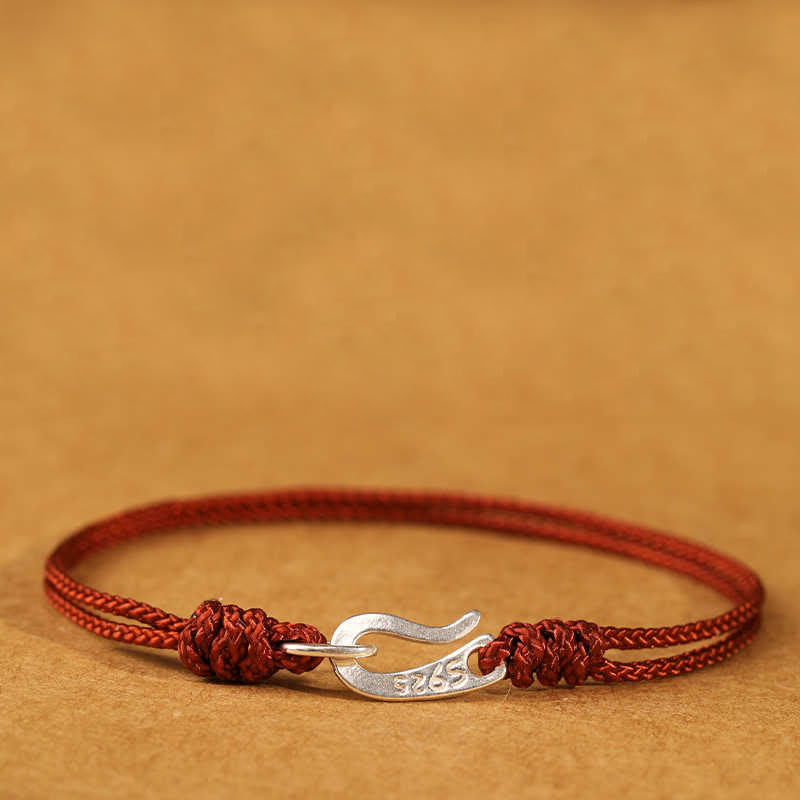 Nimara Ritual 925 Sterling Silver Hook Design Red String Strength Colorful Bracelet