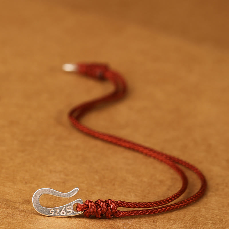 Nimara Ritual 925 Sterling Silver Hook Design Red String Strength Colorful Bracelet