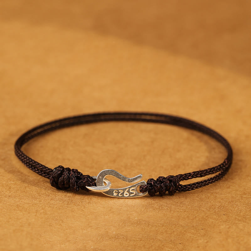 Nimara Ritual 925 Sterling Silver Hook Design Red String Strength Colorful Bracelet